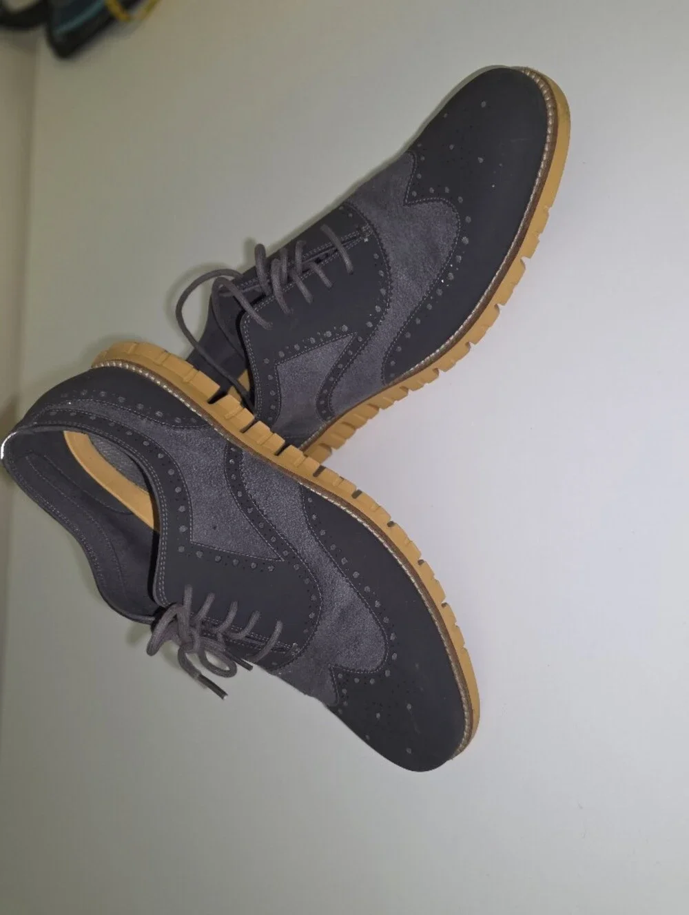 ​Cole Haan Zerogrand Wingtip Oxford Shoes Gray Suede Men's Size 12